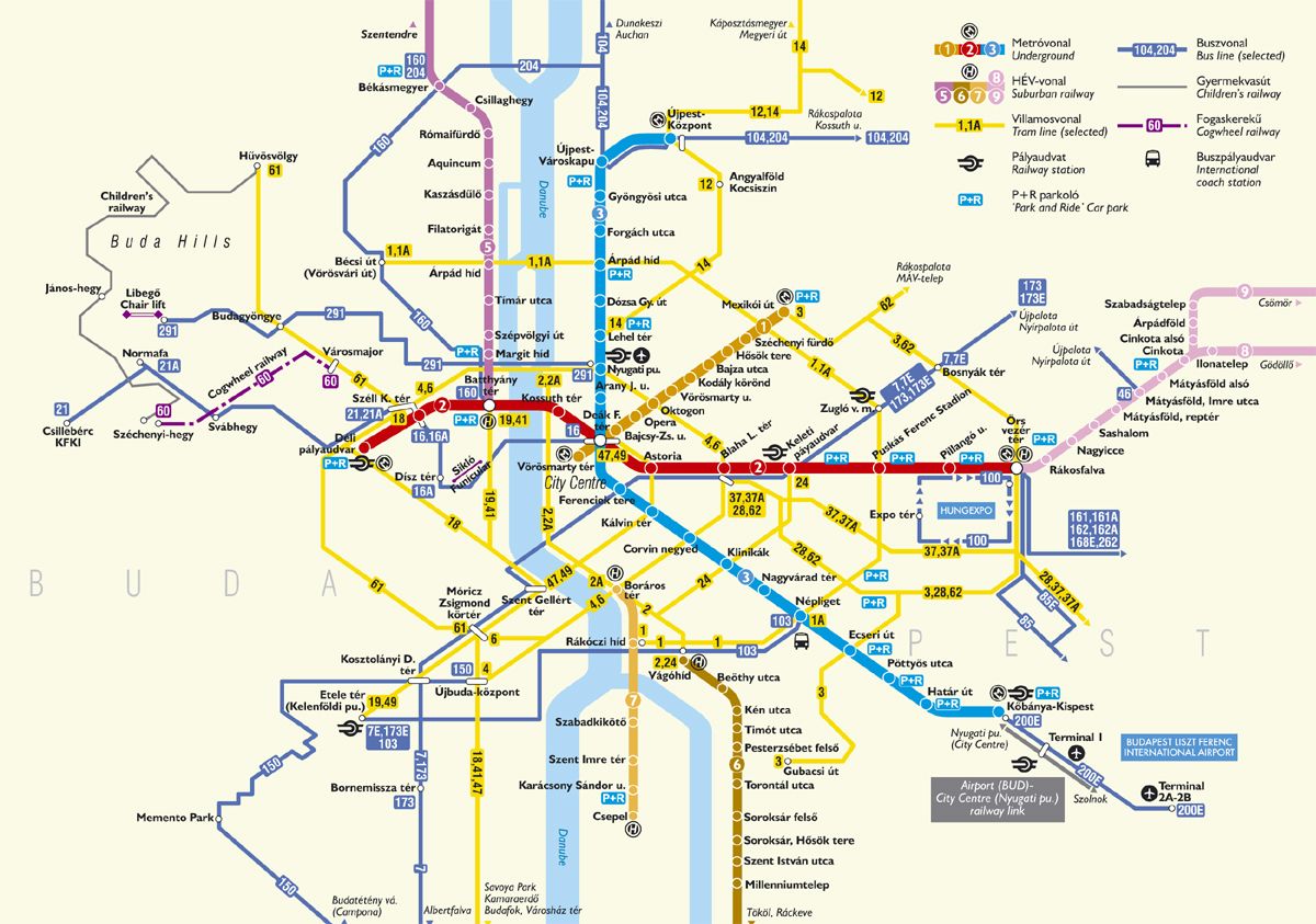budapest térkép közlekedéssel Budapest Térkép Közlekedéssel | Európa Térkép