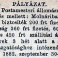 1094. Postamesteri álláspályázat 1882-ből