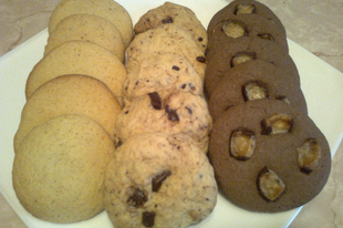 Cookie háromféle képpen (citromos, rózsás-csokis, kakaós-marcipános)