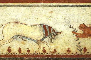 Kr.e. 550 - Etruszk erotikus jelenet a Bikák sírjából