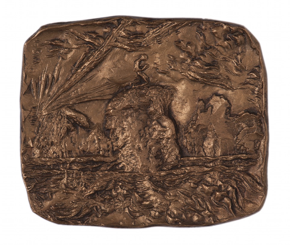 Jónás a sziklán (év nélkül) bronz, 12x14 cm
