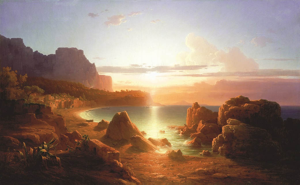 Ligeti Antal: (1823–1890) Naplemente Capri szigetén – 1860, olaj, vászon 