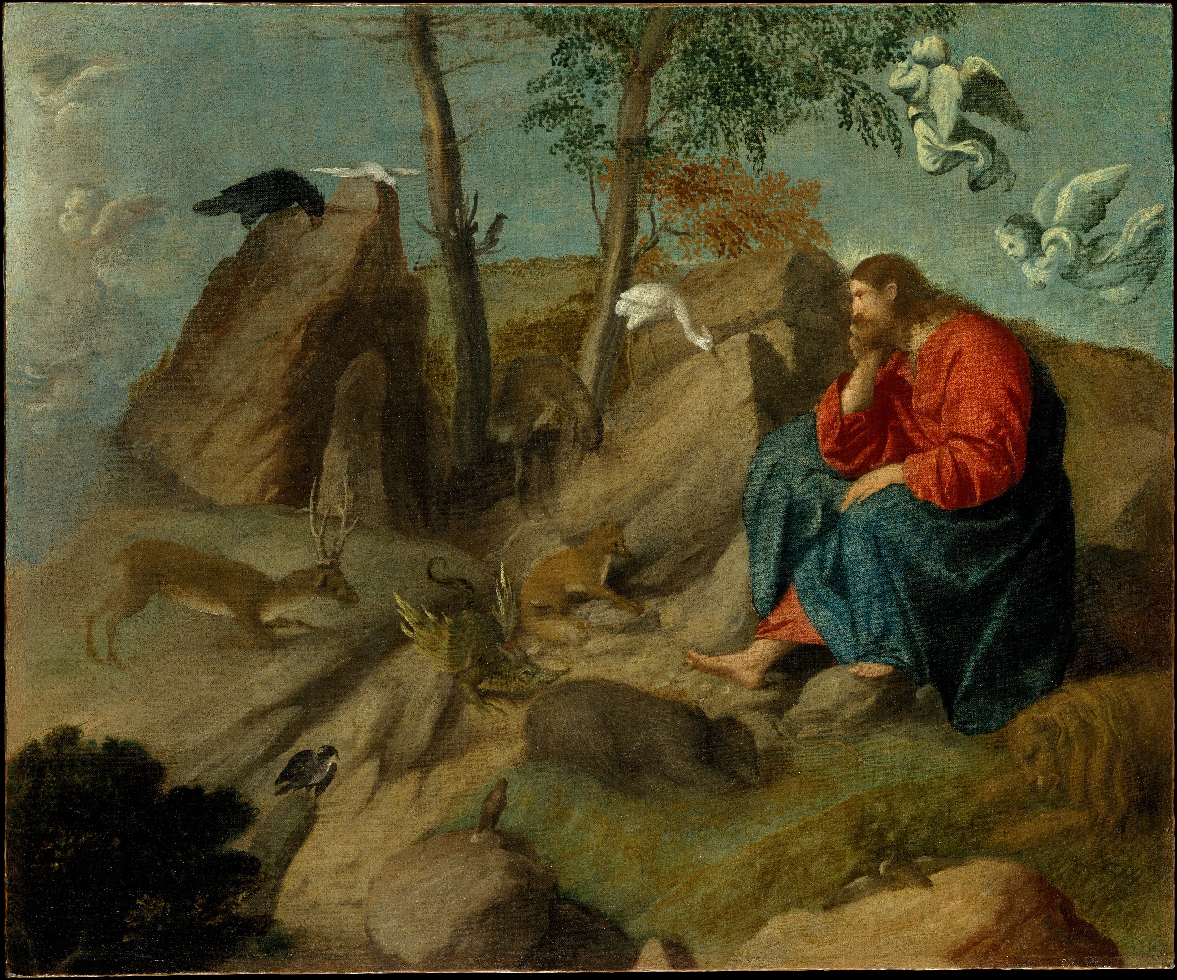 Moretto da Brescia: Krisztus a pusztában (1515–20)
