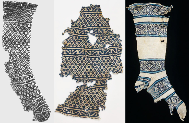 Ősi egyiptomi kötött zoknik. Fotó: Textile Museum, Victorian & Albert Museum