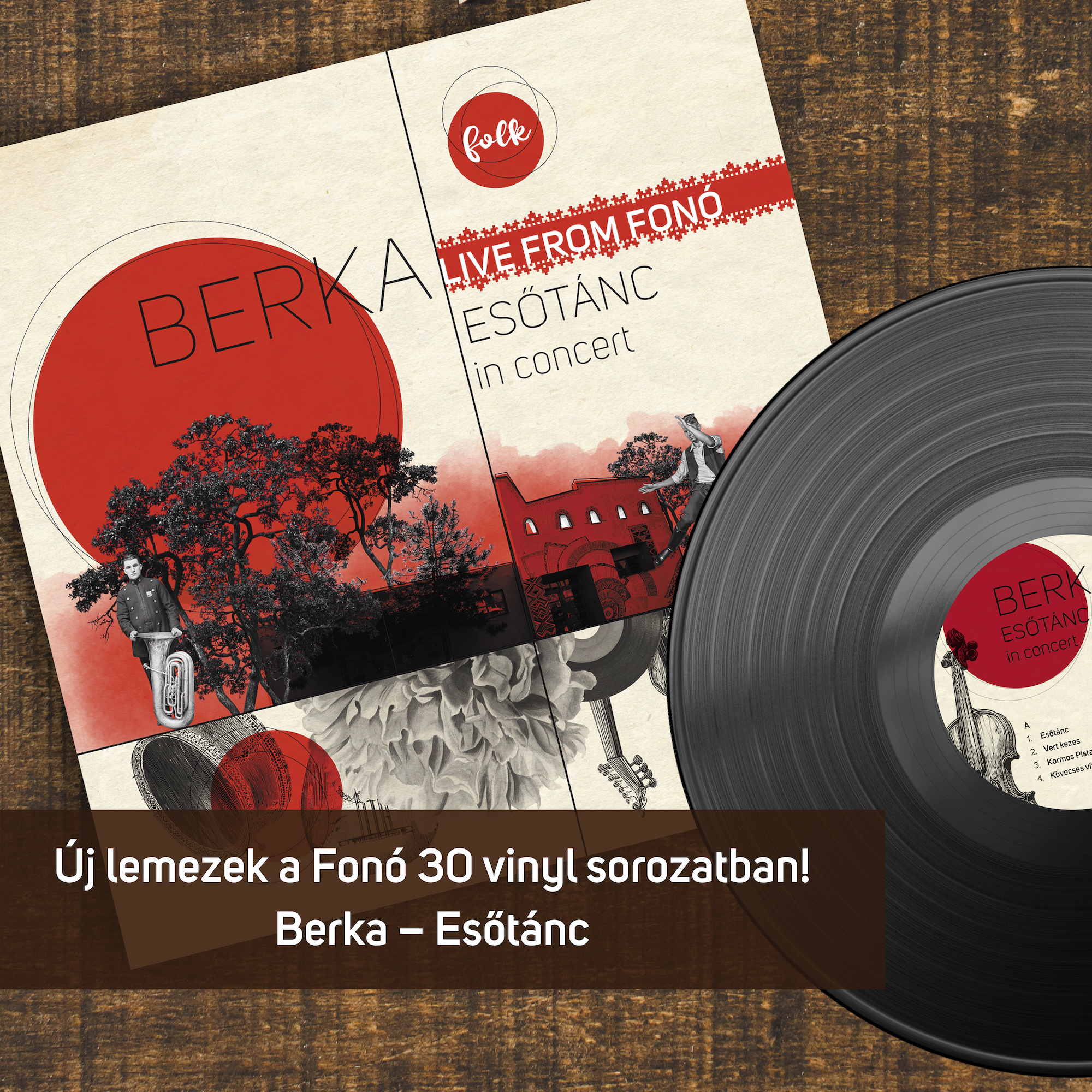 Fonó 30 Vinyl borító: Berka — ESŐTÁNC inconcert