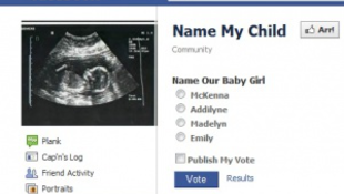 Facebookos szavazással döntik el gyermekük nevét
