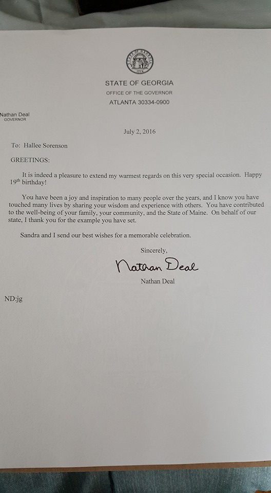 Georgia kormányzójának a levele