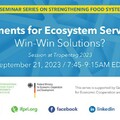 Payments for Ecosystem Services: Win-Win Solutions? - Thursday, September 21 · 1:45 - 3:15 pm CEST, Online, Free -