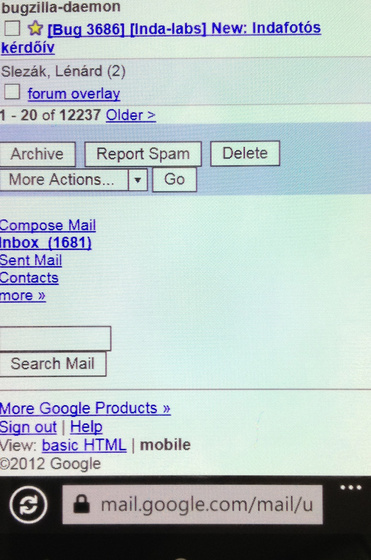 WP7 vs gmail