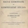 Margalits Ede: Magyar közmondások és közmondásszerű szólások