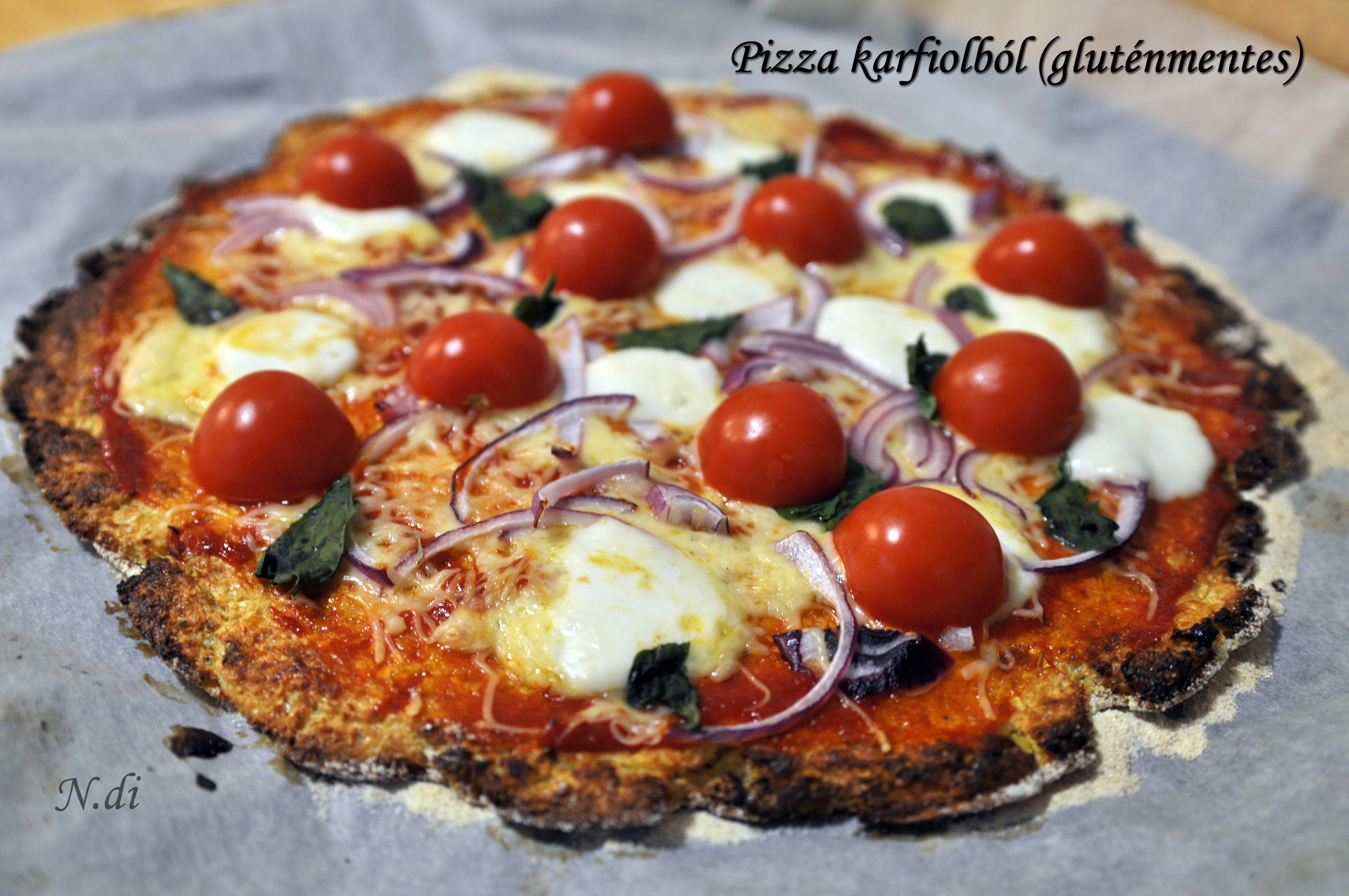 Pizza karfiolból (gluténmentes)