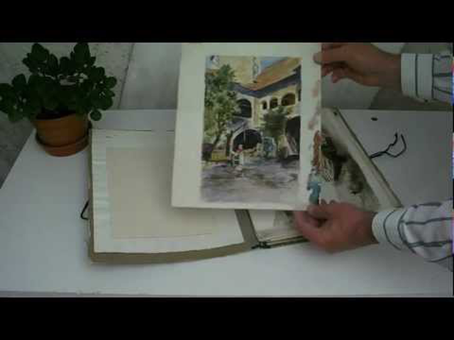 Fiatal iskolás lányok szép akvarell munkái az 1900-as évek legelejéről - lomtalanításból megmentett akvarell képek