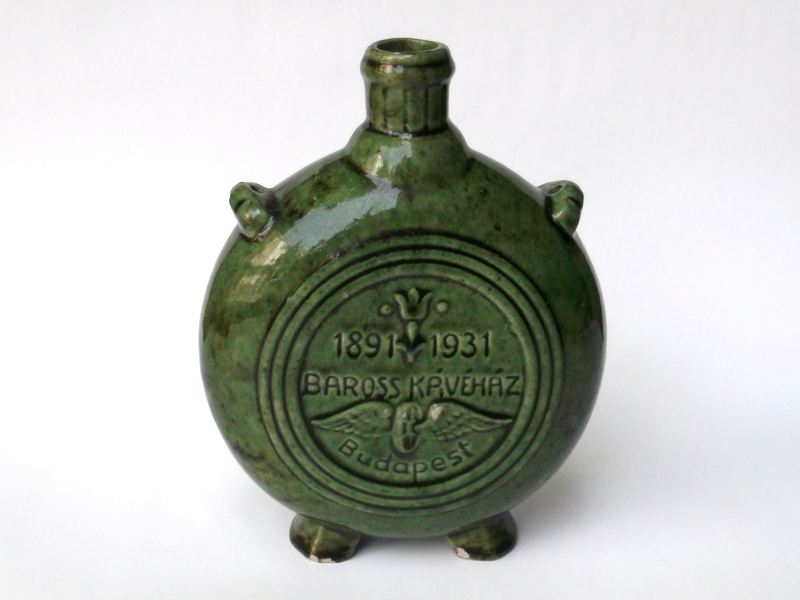 Emlék kerámia kulacs - Baross Kávéház Budapest 1891-1931