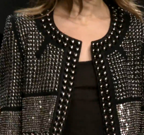Fekete blézer kabát ezüst flitteres díszítéssel - Isabel Marant 2013 2014