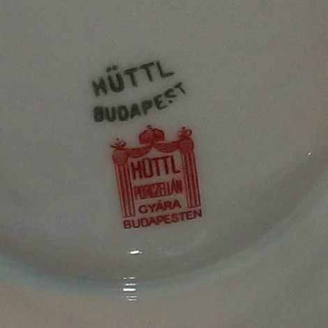 Hüttl Budapest porcelán fenékjegy védjegy
