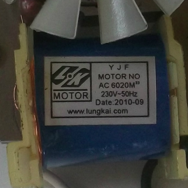 LK motor - YJF motor no - AC 6020M - 230V-50Hz