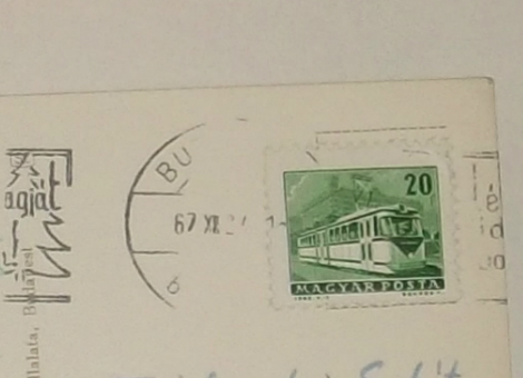 Postabélyegző Budapest 1967 XII 27