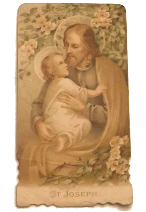 St Joseph - Szent József a kis Jézussal karjaiban - színes emléklap kegytárgy
