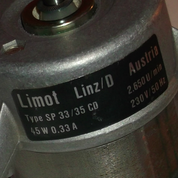 Type SP 3335 CD 2650 Umin 45 W 033 A 230 V  50 Hz LIMOT AUSTRIA LINZD