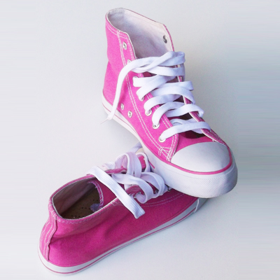 Pink magasszárú vászon tornacipő - IN EXTENSO pink