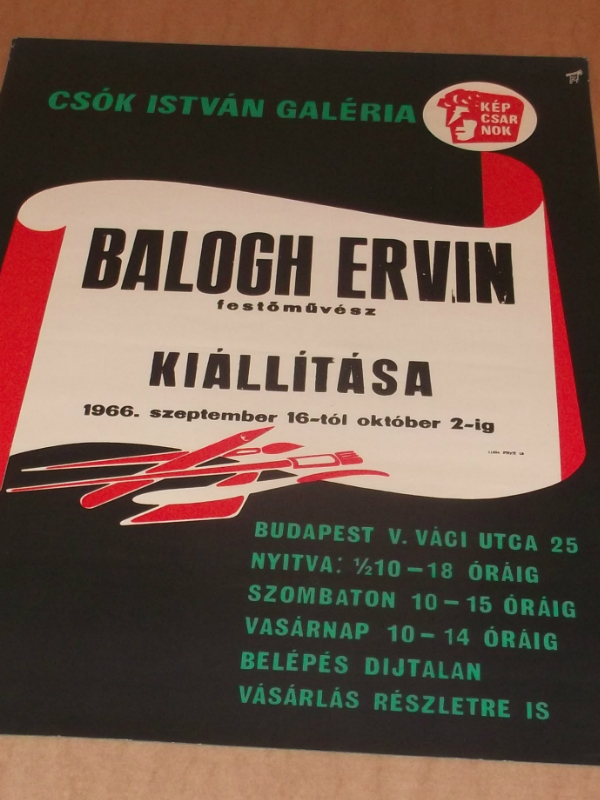 plakát - képcsarnok - csók istván galéria 1966