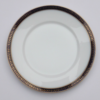 Arany levél mintás tintakék alapon - Rosentahl Empire 1135 - 1918 porcelán tányér