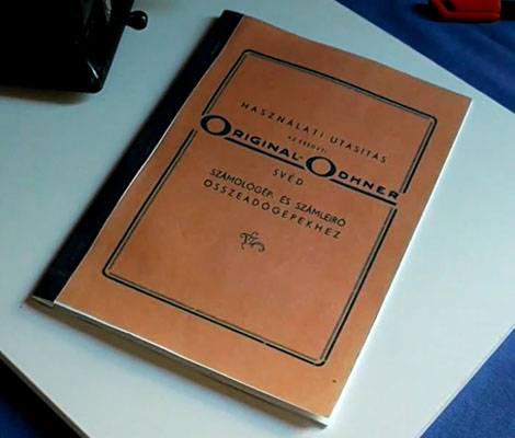 Számológép használati útmutató - Original Odhner számológép használati utasítás