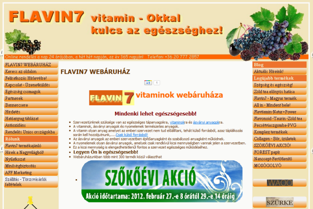 flavin7 vitamin. Az egészség védelmében.