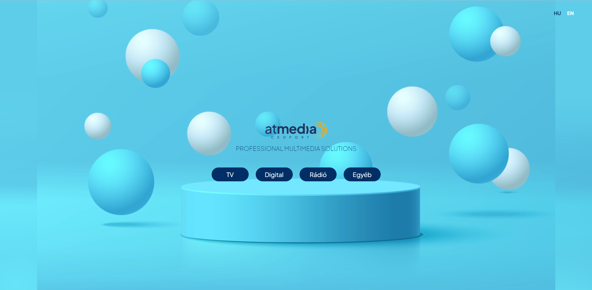 Az Atmedia főoldala (választógombok)