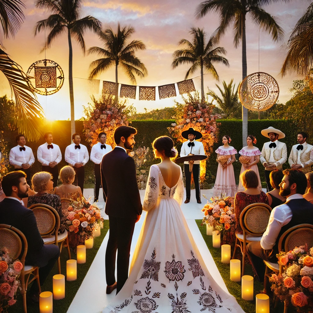 dall_e_2024-09-03_13_07_00_a_modern_mexican_wedding_in_a_lush_garden_setting_during_sunset_with_warm_and_soft_lighting_the_bride_is_wearing_a_white_dress_with_modern_yet_tradi.webp