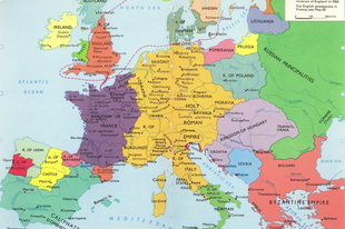 EUROPE MAP - KINGDOM OF HUNGARY (1100)