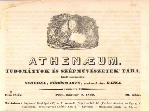 Daguerre’ fényképei. (Jules Janin után.) - Athenaeum, 1839. március