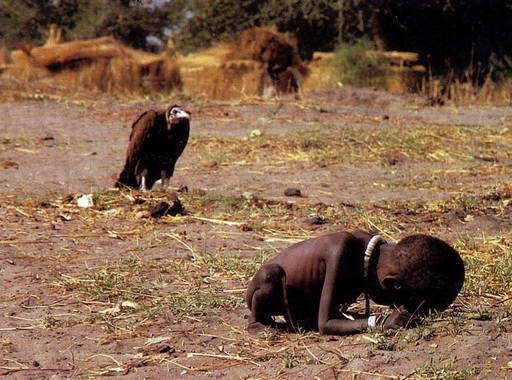 Kevin Carter Pulitzer-díjas képe - A keselyű és a kislány (1993)