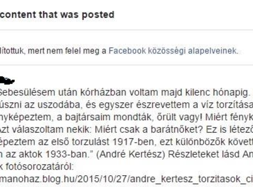 A Facebook cenzúrázta az André Kertész torzított aktképeit bemutató bejegyzést
