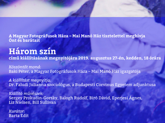 Gyertek el a Három szín kiállításunk megnyitójára a Mai Manó Házba!