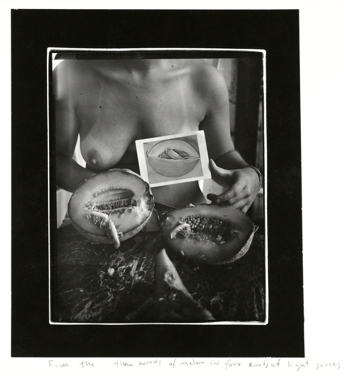 Fotó: Francesca Woodman<br />From the three kinds of melon in four kinds of light series, Providence, Rhode Island, 1976<br />© George and Betty Woodman