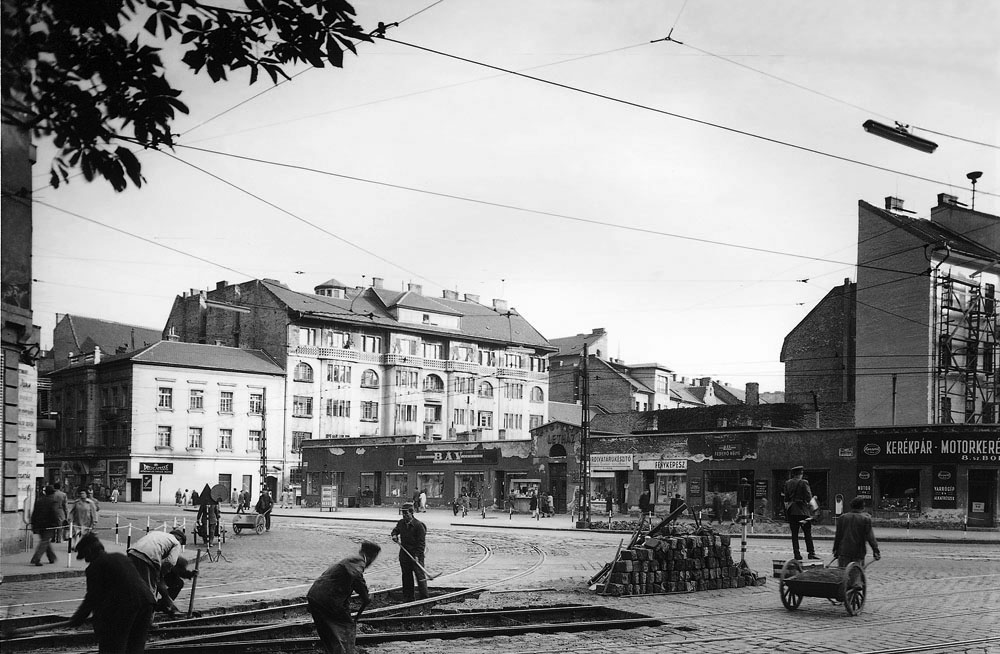 Fotó: A Mártírok útja (Margit körút) a Török utca felől, 1950-es évek vége © Budapesti Városépítési Tervező Vállalat