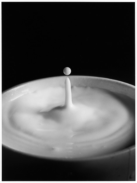 Fotó: Harold Edgerton: Milk Drop Falling Into Reservoir of Milk 7/9 © MIT, Harold Edgerton, 2014, courtesy of Palm Press, Inc.