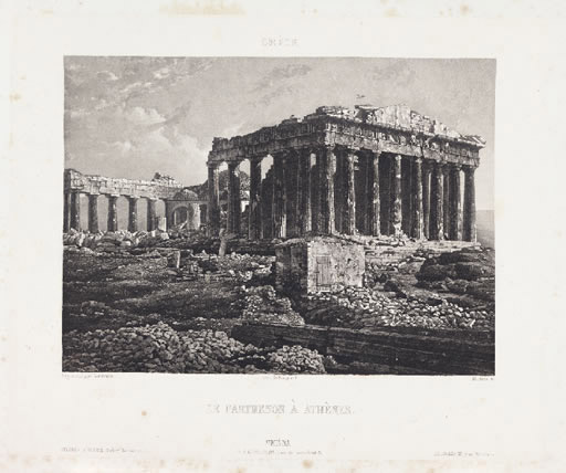 Fotó: Pierre-Gustave Joly de Lotbinière: The Parthenon, Athens, in October, 1839