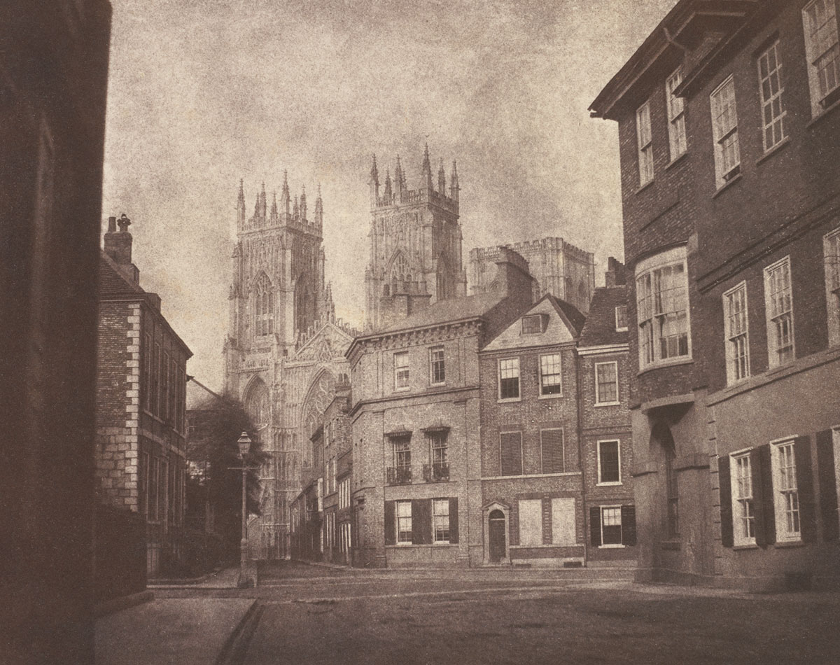 William Henry Fox Talbot<br />A Scene in York: York Minster from Lop Lane<br />1845<br />Salted paper print<br />16.2 x 20.4 cm<br />National Gallery of Art, Washington, Edward J. Lenkin Fund, Melvin and Thelma Lenkin Fund and Stephen G. Stein Fund, 2011