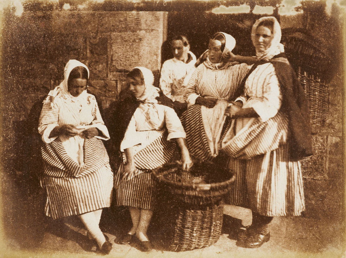 David Octavius Hill and Robert Adamson <br />Five Newhaven fisherwomen<br />c. 1844<br />Photograph, salted paper print from a paper negative