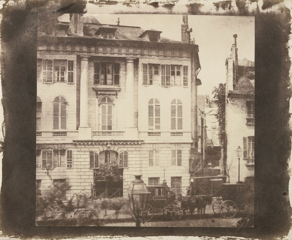 William Henry Fox Talbot <br />Boulevard des Italiens, Paris<br />1843<br />Salted paper print from a Calotype negative<br />Image: 16.8 x 17.3 cm<br />The J. Paul Getty Museum, Los Angeles