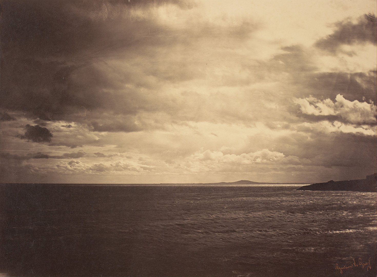 Fotó: Gustave Le Gray: Felhős ég, Földközi-tenger, 1851