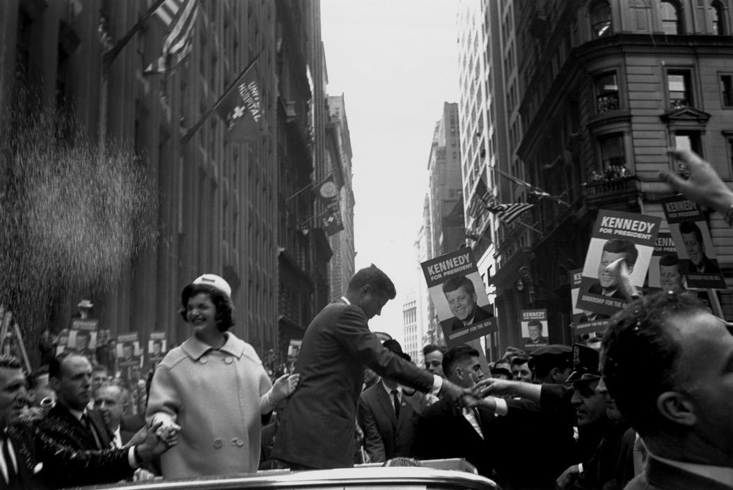 USA. 1960. New York City. Senator John F. KENNEDY and his wife, Jackie, campaigning for the presidency..jpg