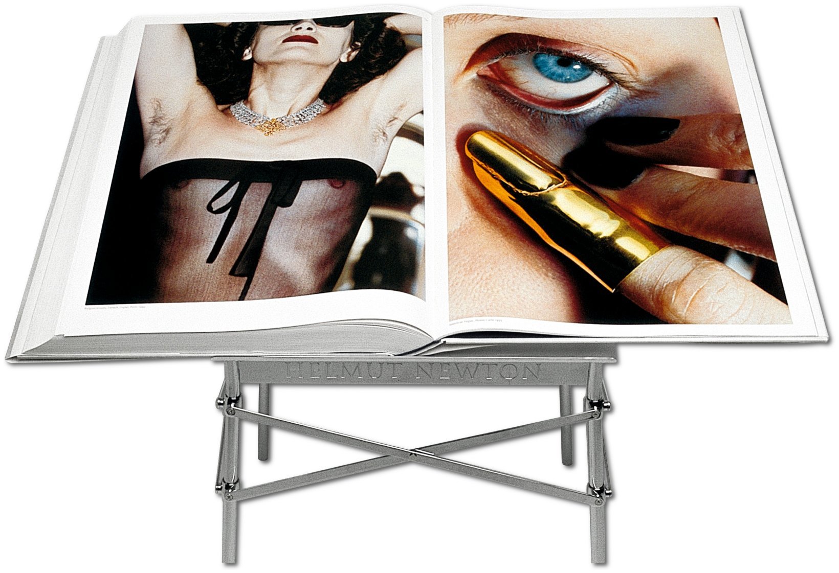 Helmut Newton: SUMO<br />Edition of 10,000<br />Helmut Newton, Philippe Starck<br />Hardcover with book stand, <br />50 x 70 cm, 464 pages<br />TASCHEN