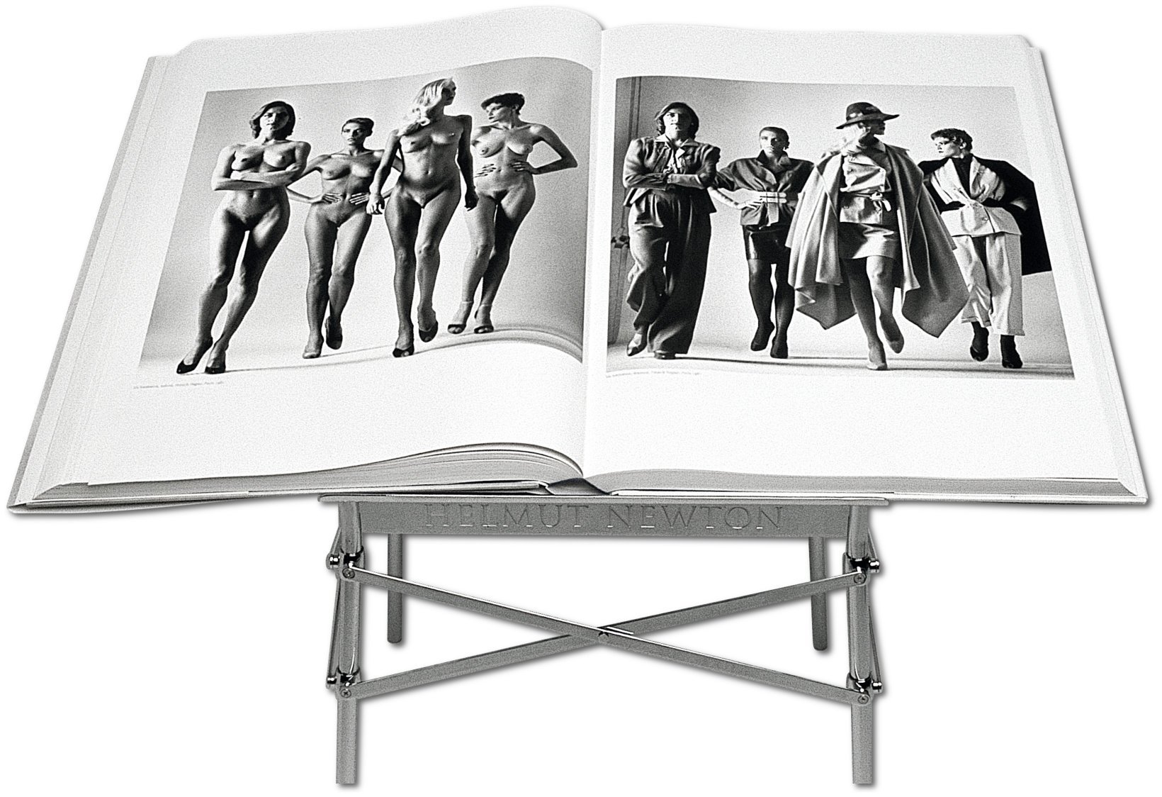 Helmut Newton: SUMO<br />Edition of 10,000<br />Helmut Newton, Philippe Starck<br />Hardcover with book stand, <br />50 x 70 cm, 464 pages<br />TASCHEN