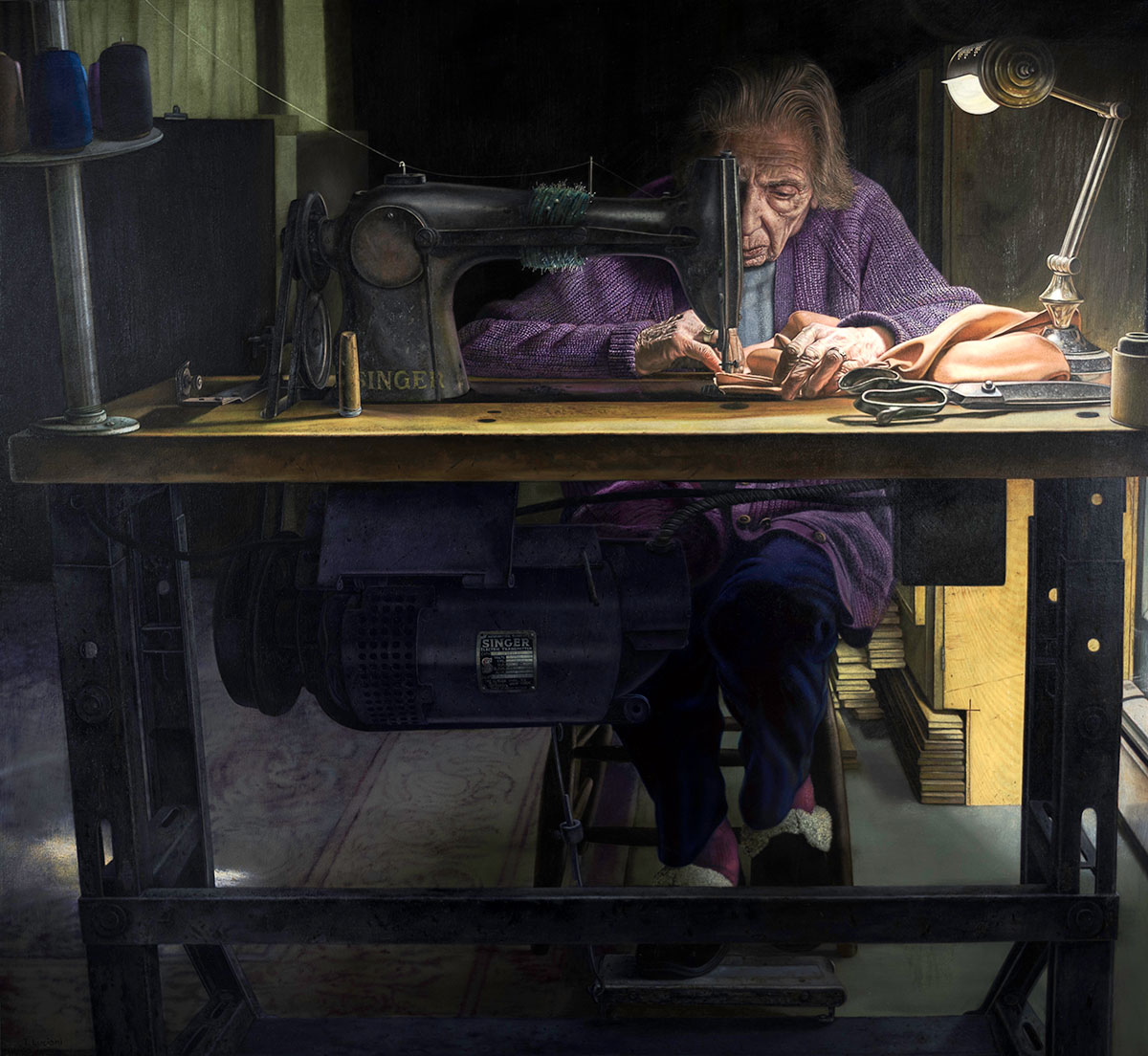 Fotó: © Tony Luciani<br /><br />A díjnyertes festmény, melyet a Varrónő című kép inspirált.