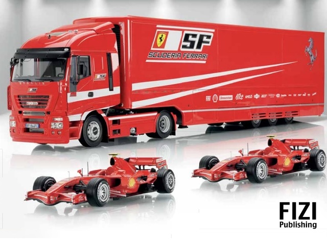 Végre megérkezett a Ferrari Forma 1-es autóit szállító kamion 1:18as méretarányban