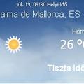 Mallorca aktuális időjárás előrejelzés, 2010. július 19.