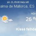 Mallorca aktuális időjárás előrejelzés, 2010. július 23.